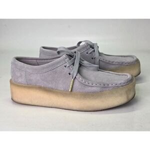 Clarks Originals Women's Shoes Size 7 M Grey Suede Wallabee Cup Cloud Platform